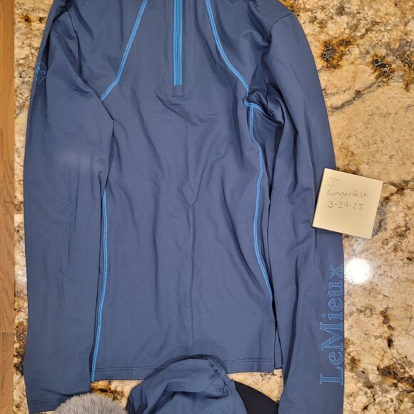 Young Rider 11/12 matching LS shirt and full seat pull on pant with hat silk - Picture 2 of 5